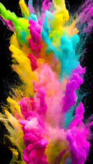 Fototapeta premium Illustration of Colourful Smoke Cloud Explosion 