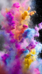 Fototapeta na wymiar Illustration of Colourful Smoke Cloud Explosion 