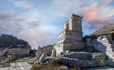 Sagalassos ancient city near Burdur, Turkey. Ruins of the Upper Agora in the roman city.