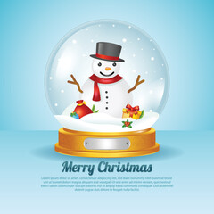 Christmas Globe. Merry Christmas Greetings Card, social media post, Christmas Poster