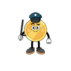 Cartoon Illustration of thai baht police