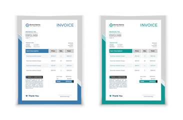 invoice template design in minimal style