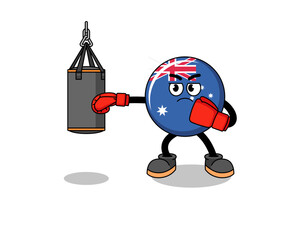Illustration of australia flag boxer