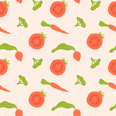Vegetarian food seamless pattern 