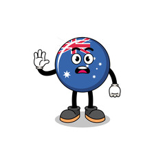 australia flag cartoon illustration doing stop hand