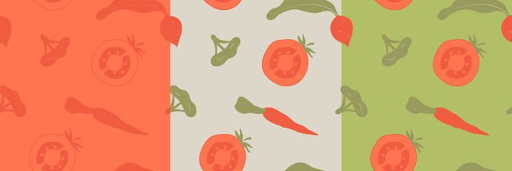 Vegetarian food seamless pattern 