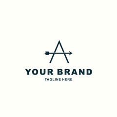 simple logo combination of letter A and arrow