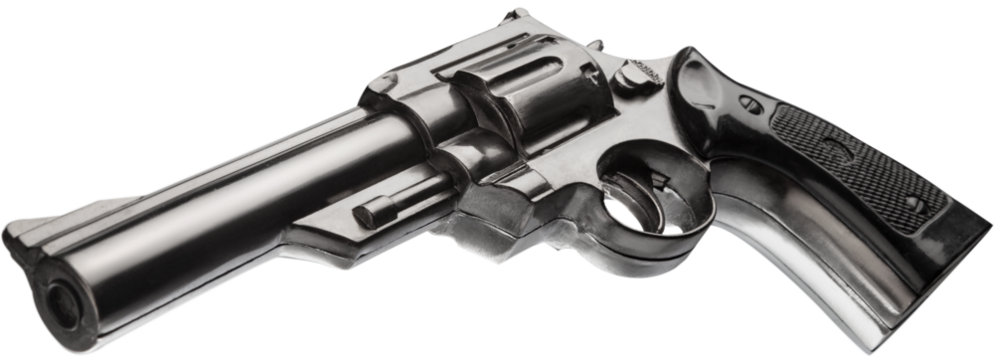 Old retro metal revolver. Gun concept