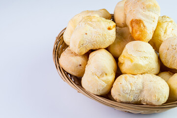 Brazilian Pão de queijo, fresh cheese breads. Selective focus