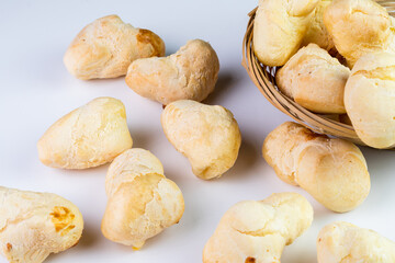Brazilian Pão de queijo, fresh cheese breads. Selective focus