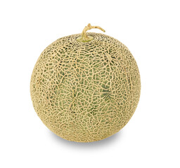 Melon or cantaloupe  With clipping path. Sweet Green melons isolated on white background, Melon or cantaloupe.  Yubari melon