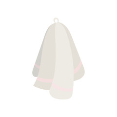 White kitchen towel vector illustration. Towel isolated on white background. Kitchen utensils concept