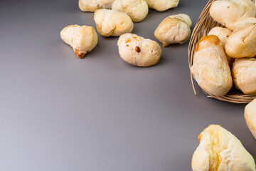 Brazilian Pão de queijo, fresh cheese breads. Selective focus