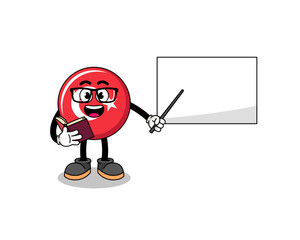 Mascot cartoon of turkey flag teacher