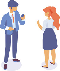 Isometric business people illustration