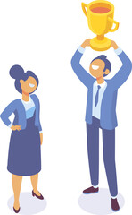 Isometric business people illustration