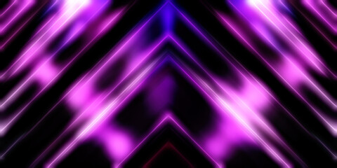 Abstract shining geometric lights background. Fractal symmetric graphic illustration. Intersecting glowing and shimmering bars.