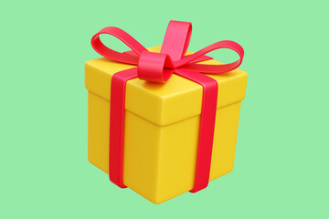 christmas gift box 3d icon render illustration