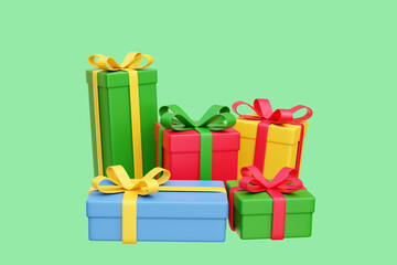 christmas gift box 3d icon render illustration