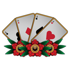 four aces poker card tattoo