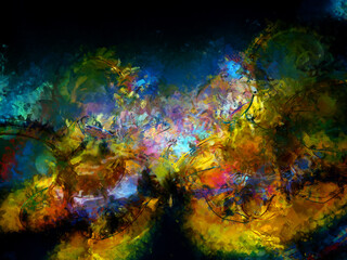 Obraz na płótnie Canvas Expressive brushed painting on canvas. Abstract texture. 2d illustration. Wide brushstrokes. Modern digital art. Contemporary brush. Modern expression. Popular style pattern painted image.