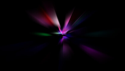 Explotion of glowing star. Dynamic colorful background image. Glow lights wallpaper. Vibrant template for your design.