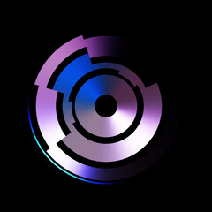 Futuristic hud interface element. Abstract geometric background. Graphic illustration of digital technology isolated on black background.Tech clipart.