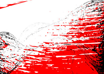 Strokes in different directions with red and black paint on a white background. Graffiti element. Design template for the design of banners, posters, booklets, covers, magazines. EPS 10