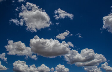 Abstract background of beautiful white clouds with blue sky in Brazil