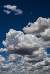 Abstract background of beautiful white clouds with blue sky in Brazil