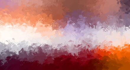 Painted composition with vibrant brush strokes. Textured colorful painting. Paint brushed wallpaper.