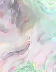 Watercolor brushstrokes. Modern art. Abstract texture. 2d illustration. Expressive handmade watercolors on surface. Colorful backdrop. Multi color backdrop. Contemporary wall art.