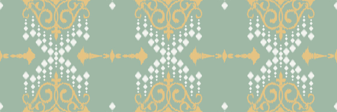 Ikat prints batik textile seamless pattern digital vector design for Print saree Kurti Borneo Fabric border brush symbols swatches designer
