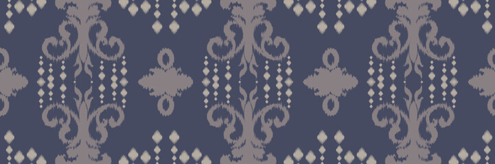 Fototapeta na wymiar Ikat stripe batik textile seamless pattern digital vector design for Print saree Kurti Borneo Fabric border brush symbols swatches cotton