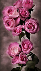 Ai Digital Illustration Roses Floral Valentine's Background