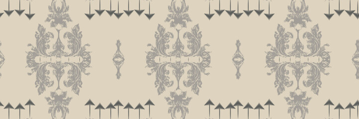 Ikat texture batik textile seamless pattern digital vector design for Print saree Kurti Borneo Fabric border brush symbols swatches stylish