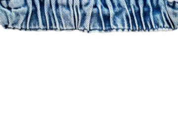 Isolated on transparent background png background with blue denim on top as a frame. Flat lay, top view, copy space. Design for text. Directly Above View.
