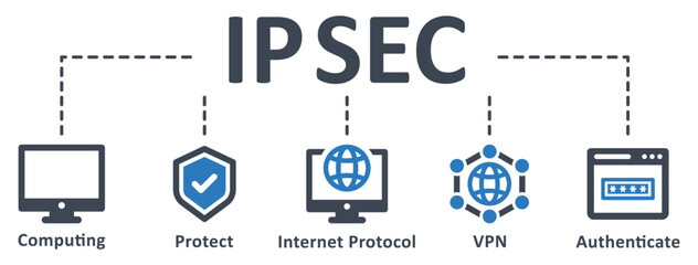 IPsec icon - vector illustration . ipsec, computing, protect, internet protocol, vpn, authenticate, internet, protection, network, security, infographic, template, concept, banner, icon set, icons .