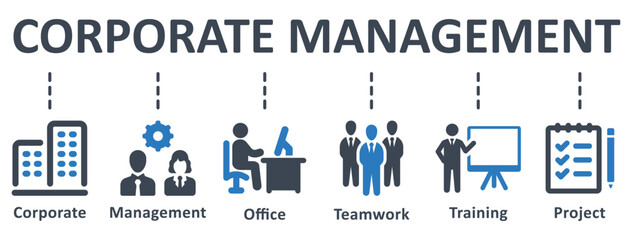 Obraz premium Corporate Management icon - vector illustration . corporate, management, office, teamwork, productivity, training, project, infographic, template, concept, banner, pictogram, icon set, icons .