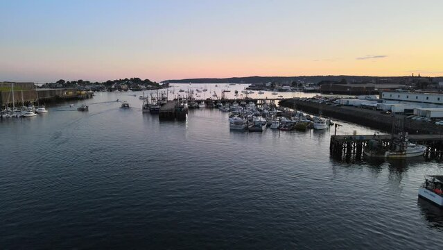 Massachusetts harbor in summer