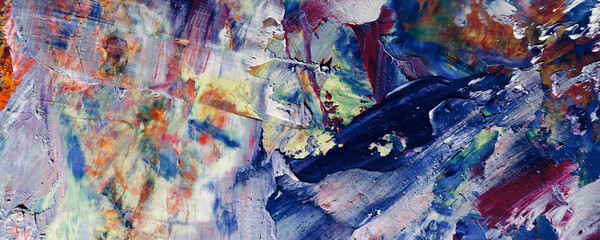 	
Color texture. Hand drawn oil painting on canvas. Abstract art background. Modern, contemporary art. Colorful canvas. Wall decor background	
