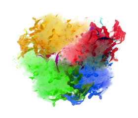 Ink color smoke blot and drop on Png transparent Abstract background.