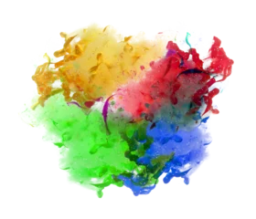 Kussenhoes Ink color smoke blot and drop on Png transparent Abstract background. © Liliia
