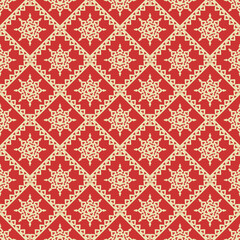 Red and gold holiday seamless (4 tiles here) background
