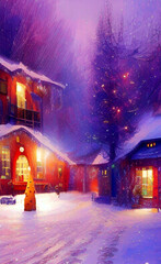 New Year's atmosphere. Illustration. Created with the help of artificial intelligence