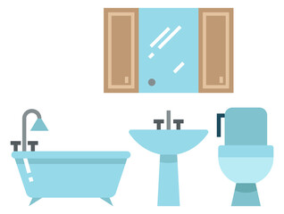 Naklejka na ściany i meble Bathroom furniture icon. Sanitary room interior design