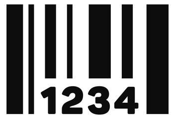 Bar code icon. Package scan black symbol