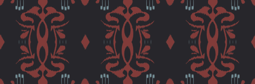 Ikat fabric batik textile seamless pattern digital vector design for Print saree Kurti Borneo Fabric border brush symbols swatches designer