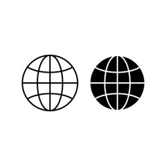 Globe Earth Silhouette Icon. 