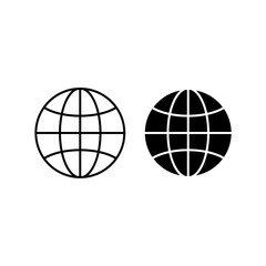 Globe Earth Silhouette Icon. 